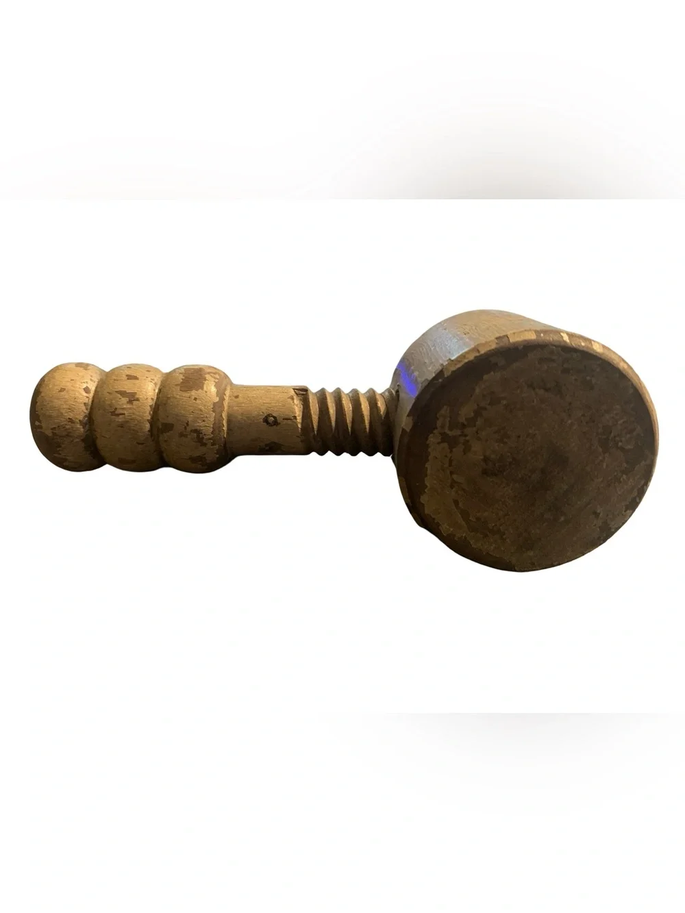 VINTAGE HAND TURNED WOODEN‎ NUT CRACKER SCREW TYPE